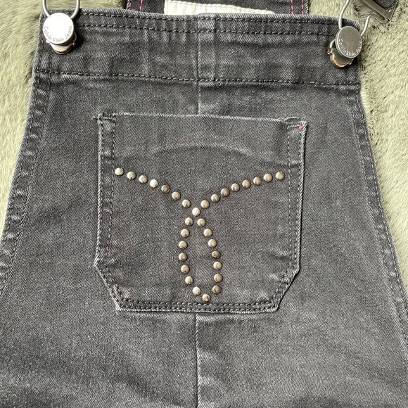 CALVIN KLEIN GIRLS BLACK DENIM OVERALL DRESS - Picture 2 of 4